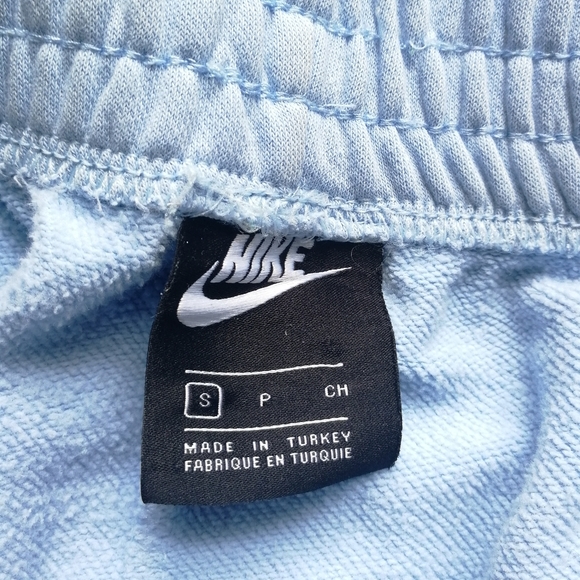 NIKE Sports Wear Trousers Light Blue Gold French Terry Sweatpants Lounge Small - Picture 4 of 11